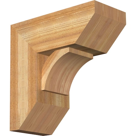 Thorton Slat Rough Sawn Bracket W/ Offset Brace, Western Red Cedar, 8W X 18D X 18H